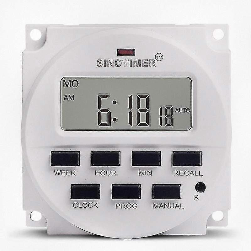 15.98 Inch LCD Digital Timer 12V DC Programmable Time Switch with 7 Settings TM618N-4 for Home and Office Use
