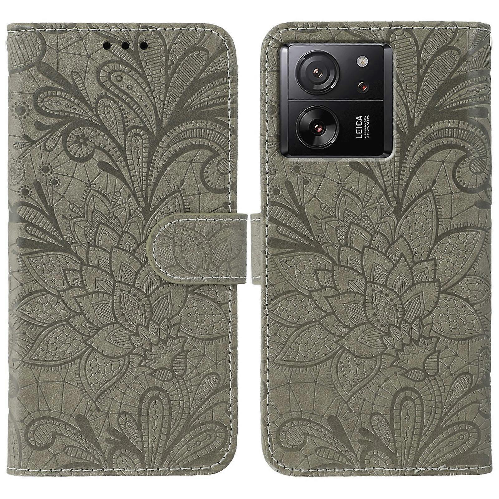 Lace Flower Embossing Flip Leather Phone Case