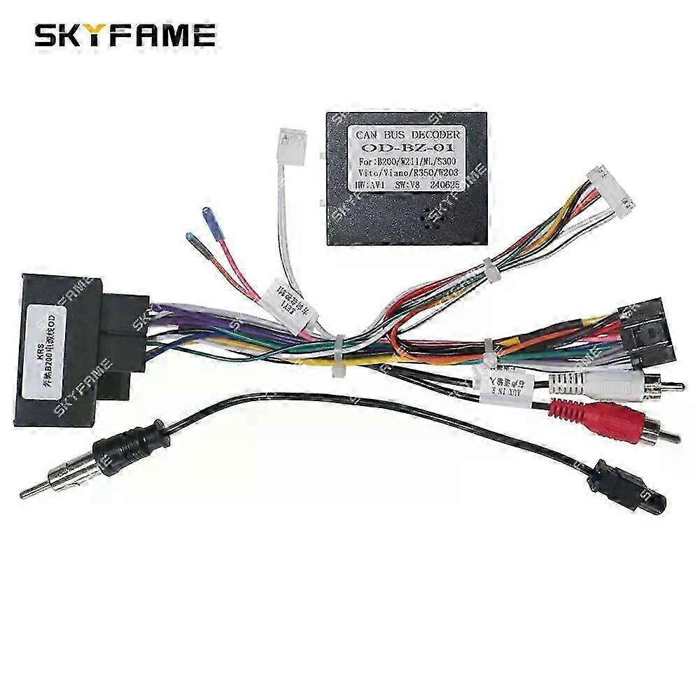 Applies to Car Wiring Harness Adapter Canbus Box Android Radio Power Cabler Suitable for Benz B200 E-CLASS W211 W245 W164 W639 OD-BZ-01