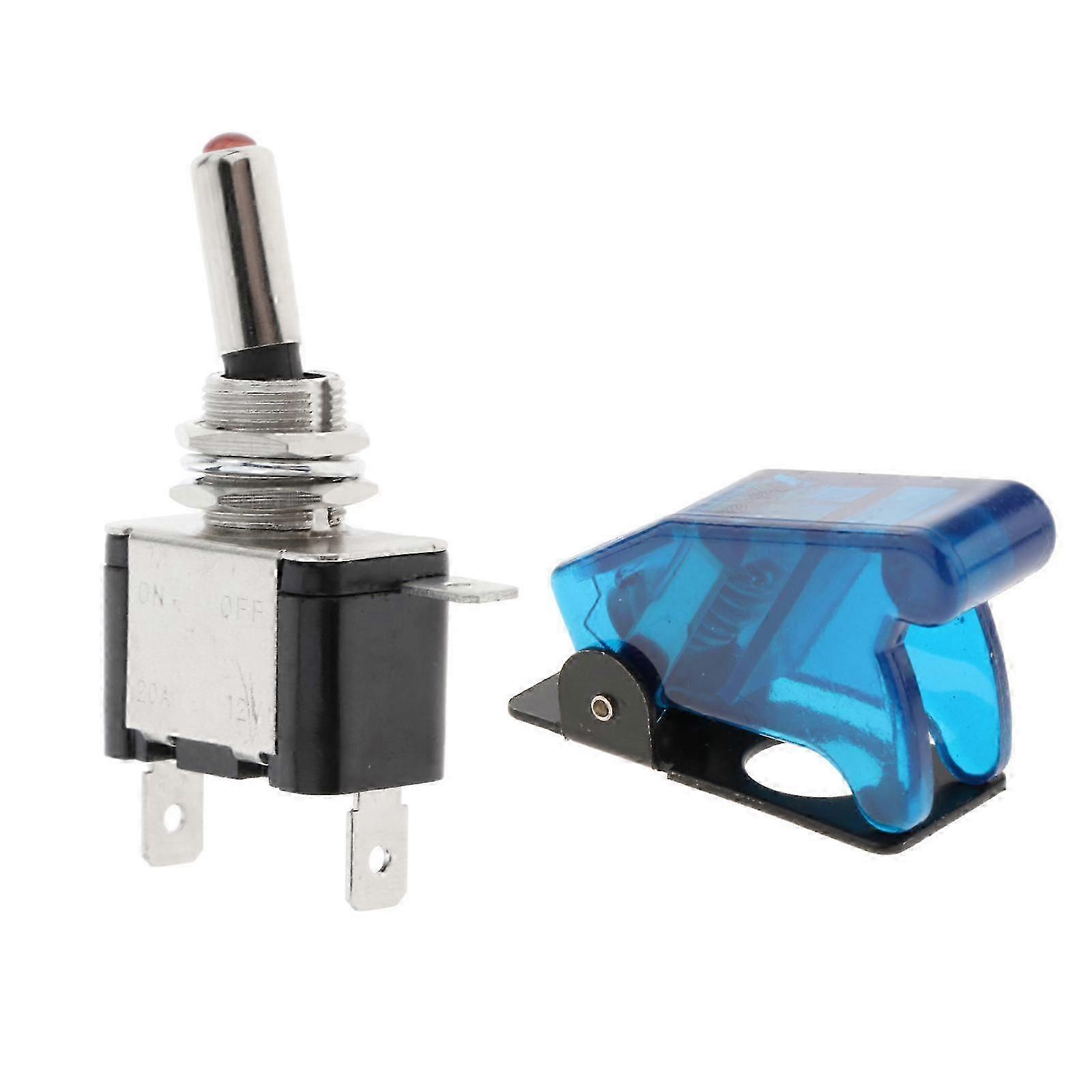 LED Rocker Toggle Switch 12V 20A 2 Position Button LED Toggle Switch for Household-color: blue