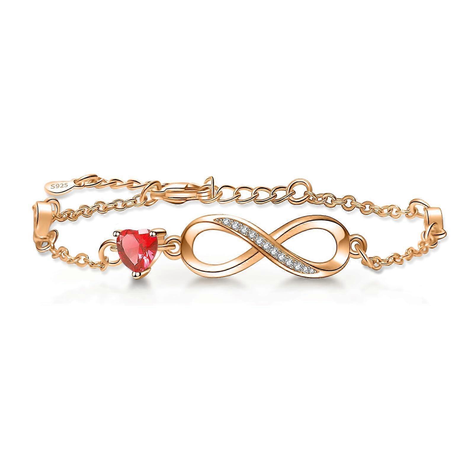 Sterling Silver Infinity Heart Bracelet, Dainty Gift for Her