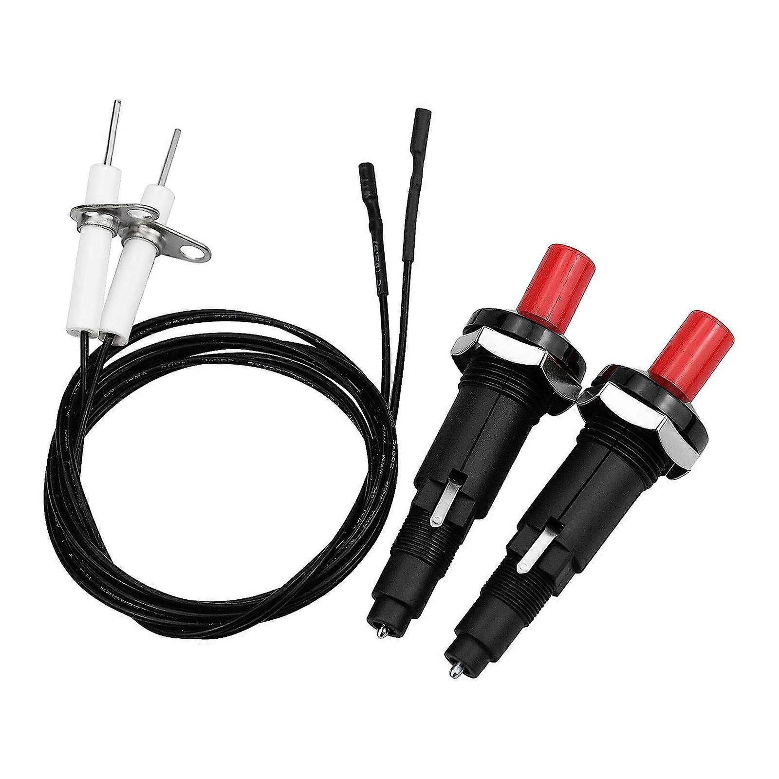 Piezo Spark Igniters Push Button Piezo Igniter with Threaded Universal Electrode Ignitions Spark Plugs Wire Fireplaces Multicolor