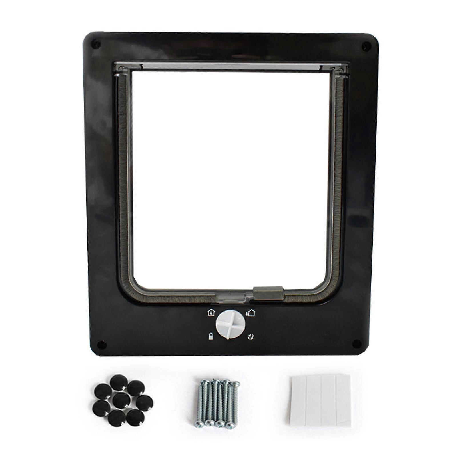 Lockable Security Flap Door with 4 Way Security Lock Door Entry Wall Entry Get-in-anytime Easy Install Room Entry XL Black