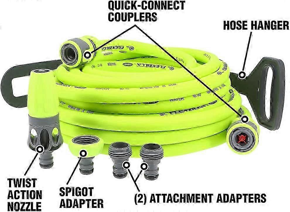 Ensemble de tuyau d'arrosage de 50 pi avec connexion rapide, 1/2 po robuste
