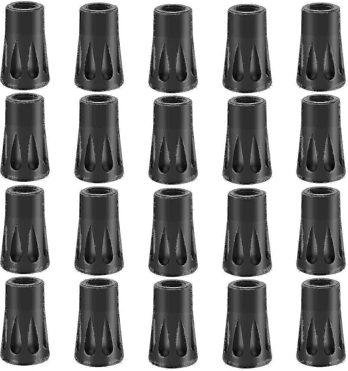 20 X Rubber Buffer Set for Hiking & Nordic Walking Poles - Replacement Tips Pads