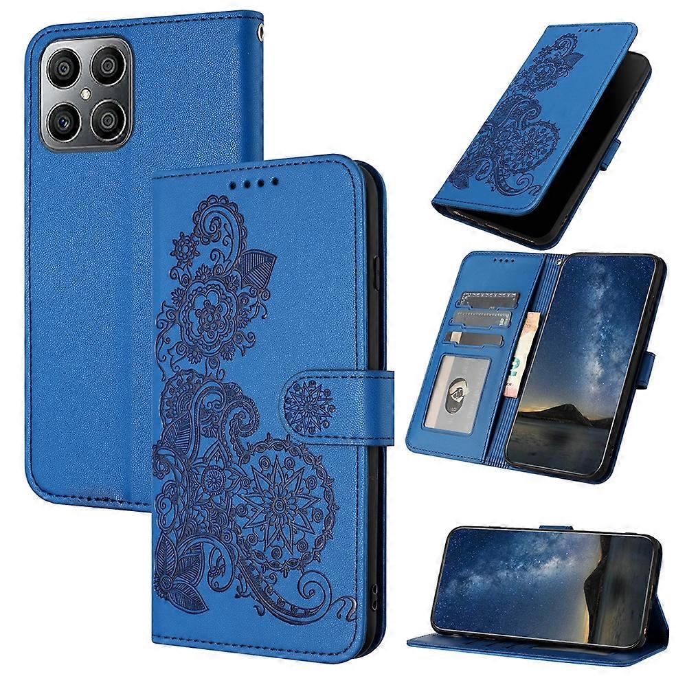 Datura Flower Embossed Flip Leather Phone Case