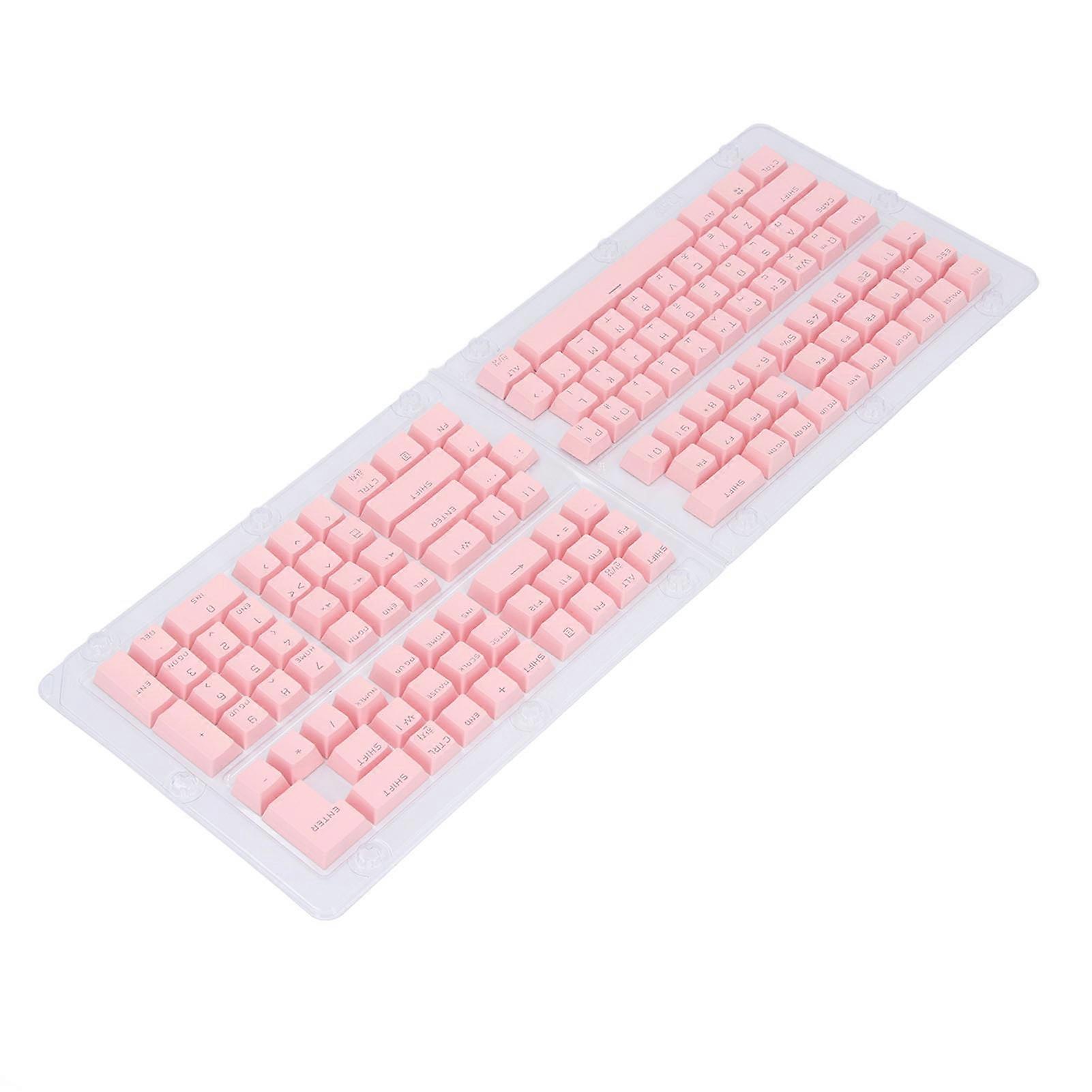 132 Keys Korean Keycaps OEM Height Keycap Replacement for 61 62 64 68 72 75 84 87 88 98 100 104 108 Mechanical Keyboard Light Red 
