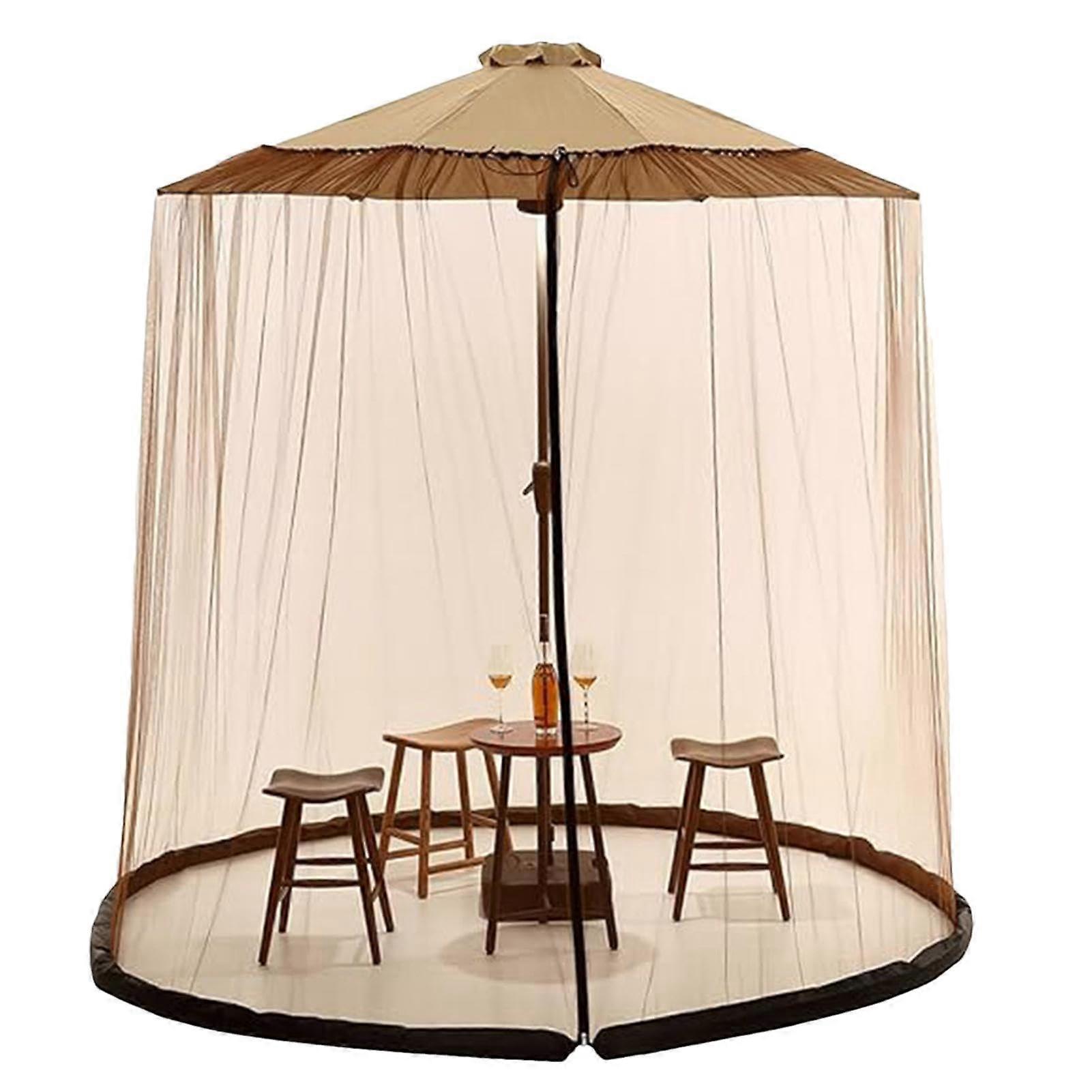 Adjustable Polyester Insect Net for Patio Umbrellas, Round Zipper, (710 feet)