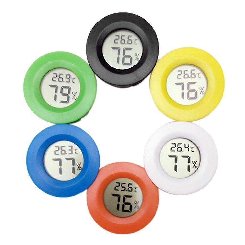 LCD Round Shape Mini Humidity Temperature Meter Hygrometer Room Indoor Thermometer Random Color