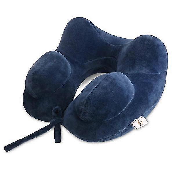 U-Shaped Inflatable Cotton Neck Pillow Cushion for Comfortable Travel and Resting While on Airplanes