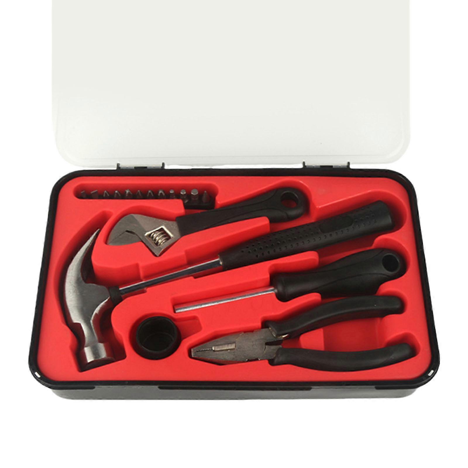 17Pcs Home Repair Tool Set With Ergonomic Handle Storage Case Mechanic Tool Set General Household Tool Maintenance