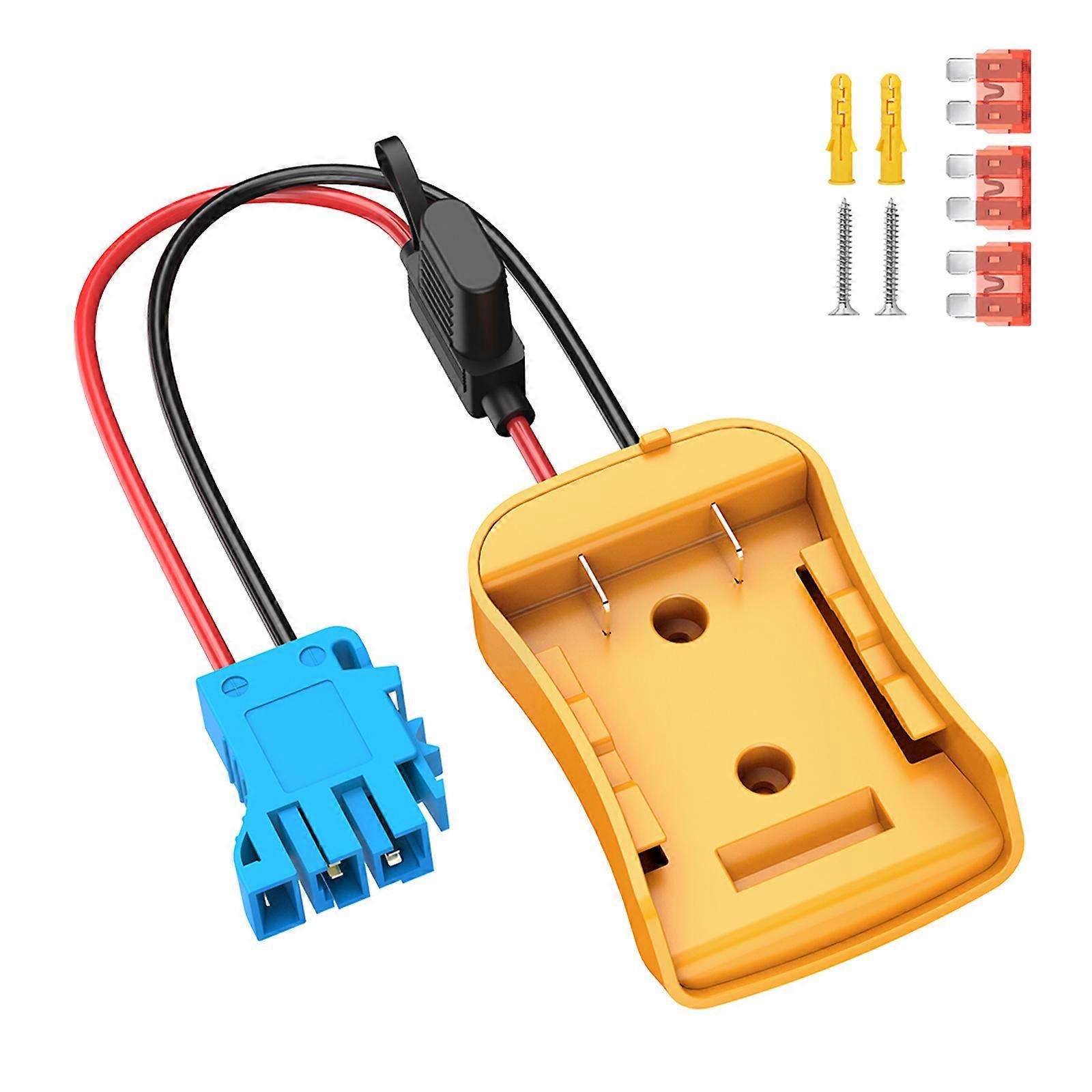 1 Set Ride On Toy Car 18V 20V Power Adapter Conversion Set Wiring Harness Connectors with Fuses for Safe Upgraded  Blue