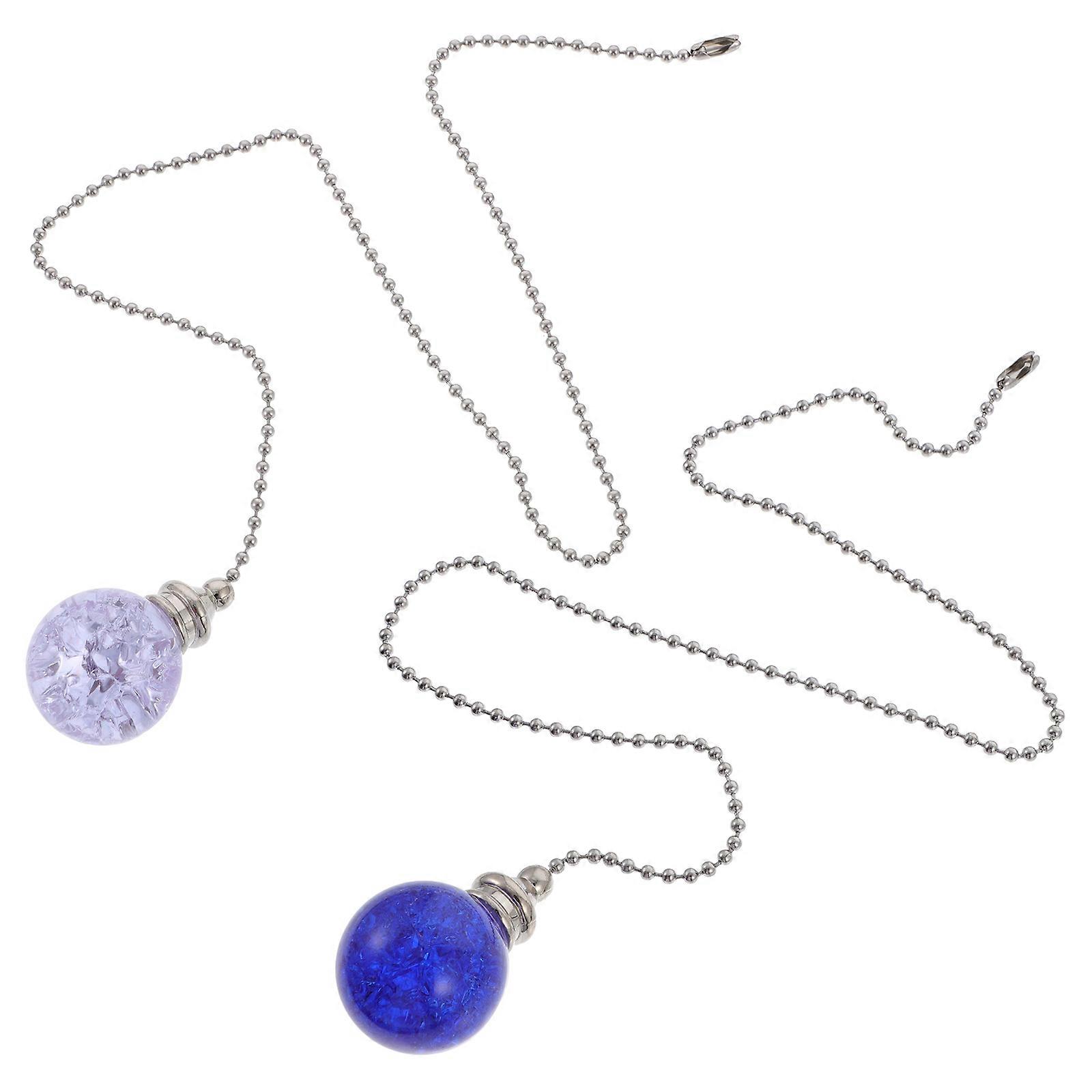 כדור קריסטל מאוורר תקרה למשוך שרשראות דקורטיבי נברשת תליון עמיד תליית גוף אור התקנה קלה תאורת בית סגול כחול