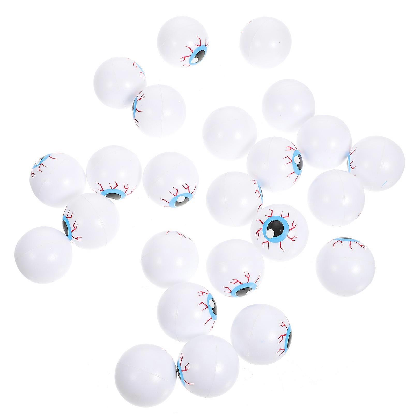 24pcs Halloween Plastic Eyeballs Props for Party Decor – Realistic Blue Eyes with Veins for Horror Theme and Festival Decoration