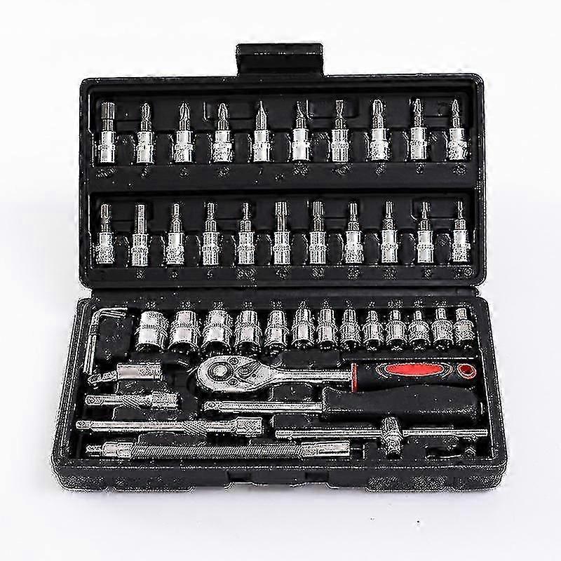 Socket Set F6 ' Chromemat, 46 piezasnegro Hy