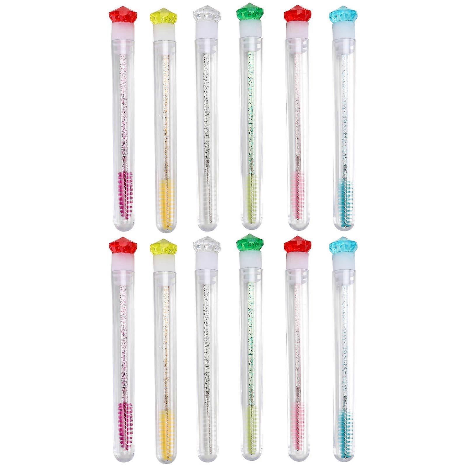 Eye Lash Extension Eyebrow Brush Portable For Makeup Process 12Pcs