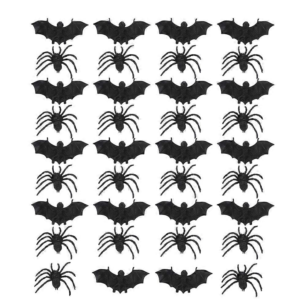 Toy Spider Model Halloween Home Decorations Realistic Design for Games Black 36Pcs