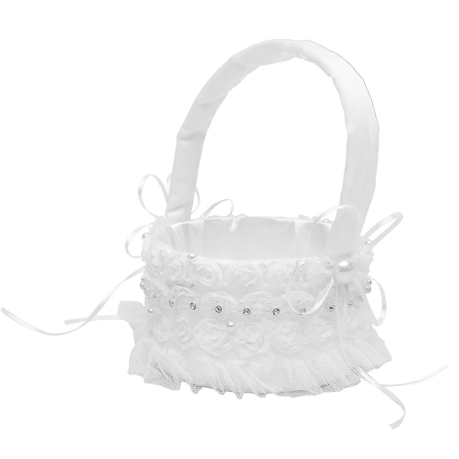 Heart Shape Storage Basket Lace Wedding Daily Use 1Pack