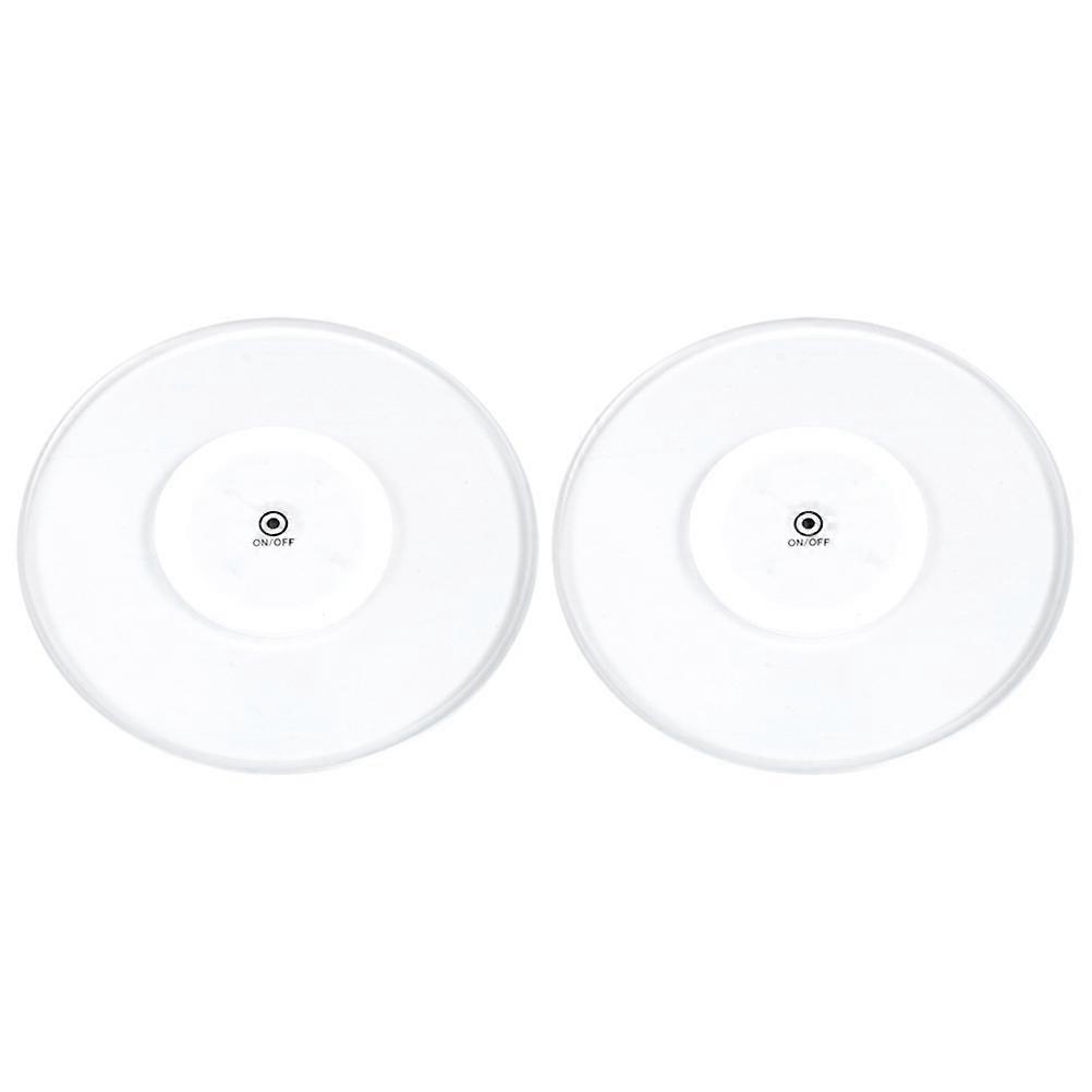 LED Cup Coaster Acrylic Transparent Coaster for Cups 2Pcs Set