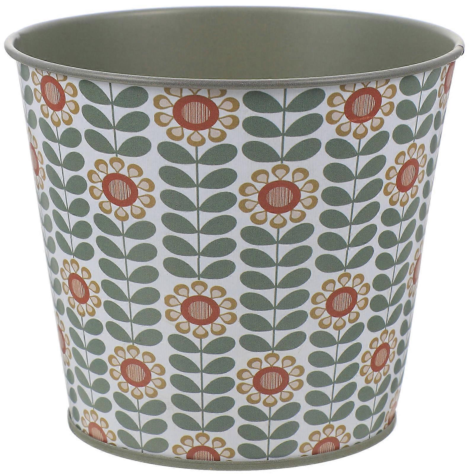 Flower Planting Pot Iron Material Sturdy Design For Homeowners Outdoor Use 5.11X3.81X4.52in 1Set