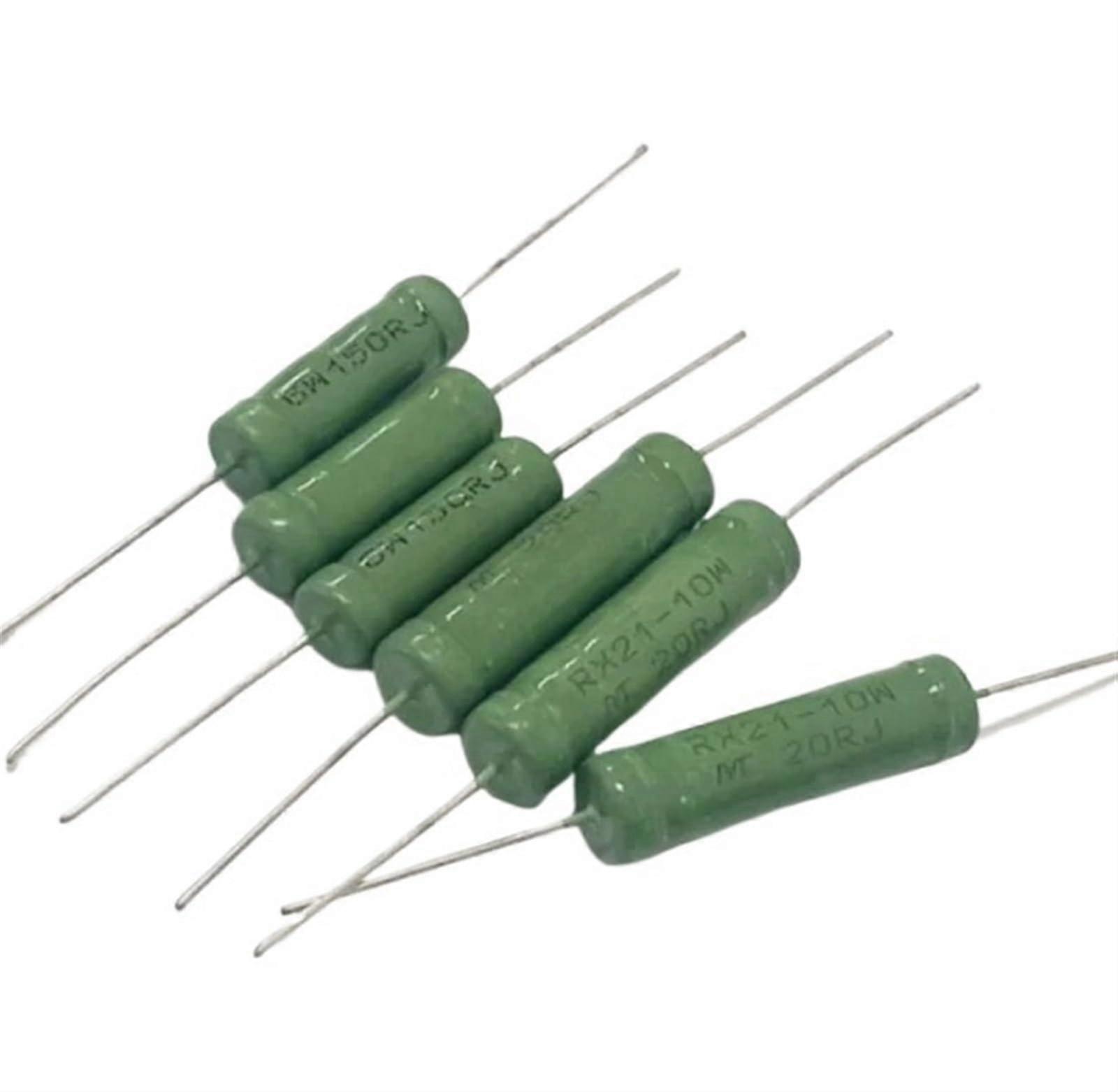 RX21 Wire Resistors 5% J 5W 6W 10W 33R 36R 39R 47R 50R 51R 56R 62R 68R - 10 Pieces 10W 56R High-Performance Resistor Set
