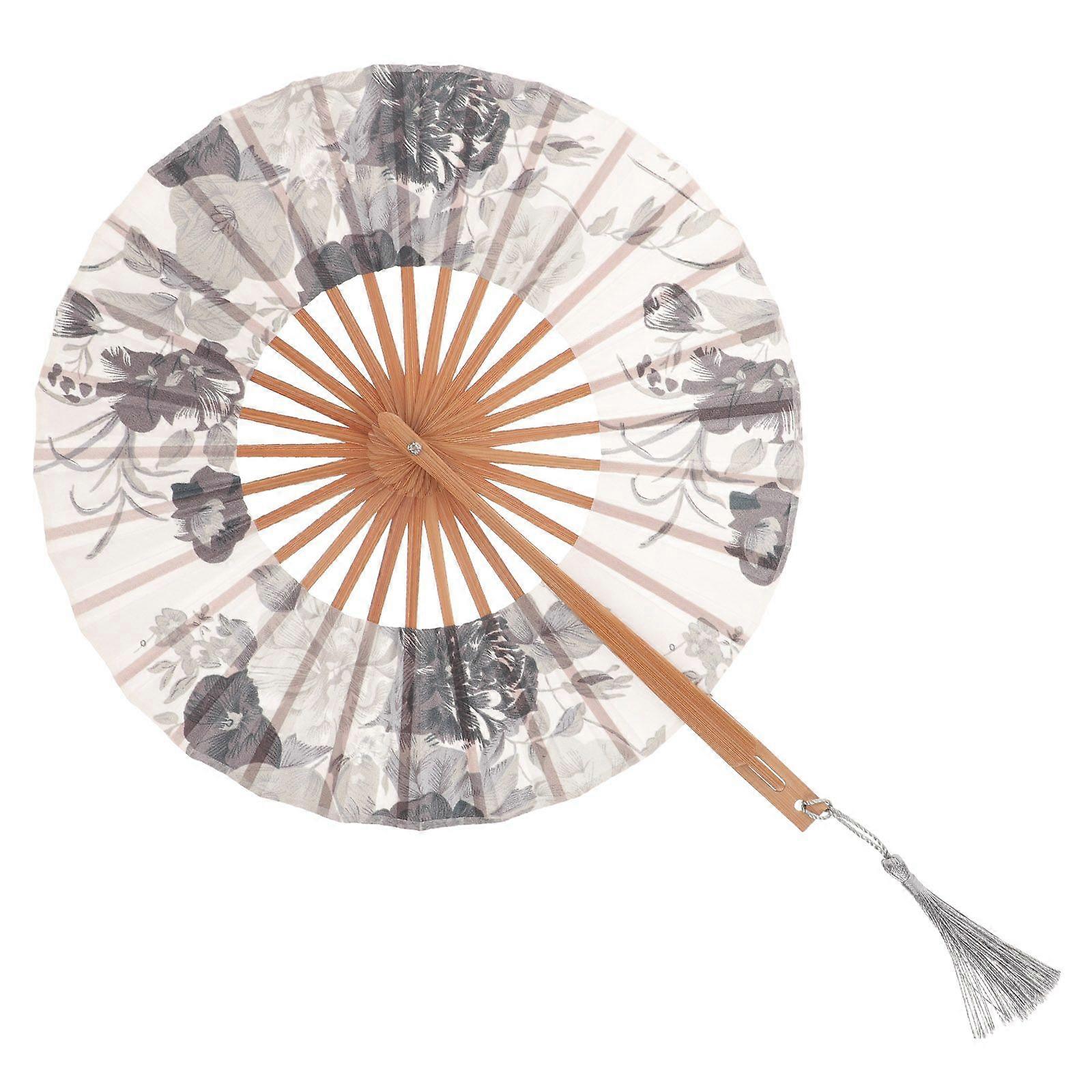 Traditional Round Fan Classical Group Fan Dancing Prop Portable Foldable Fan