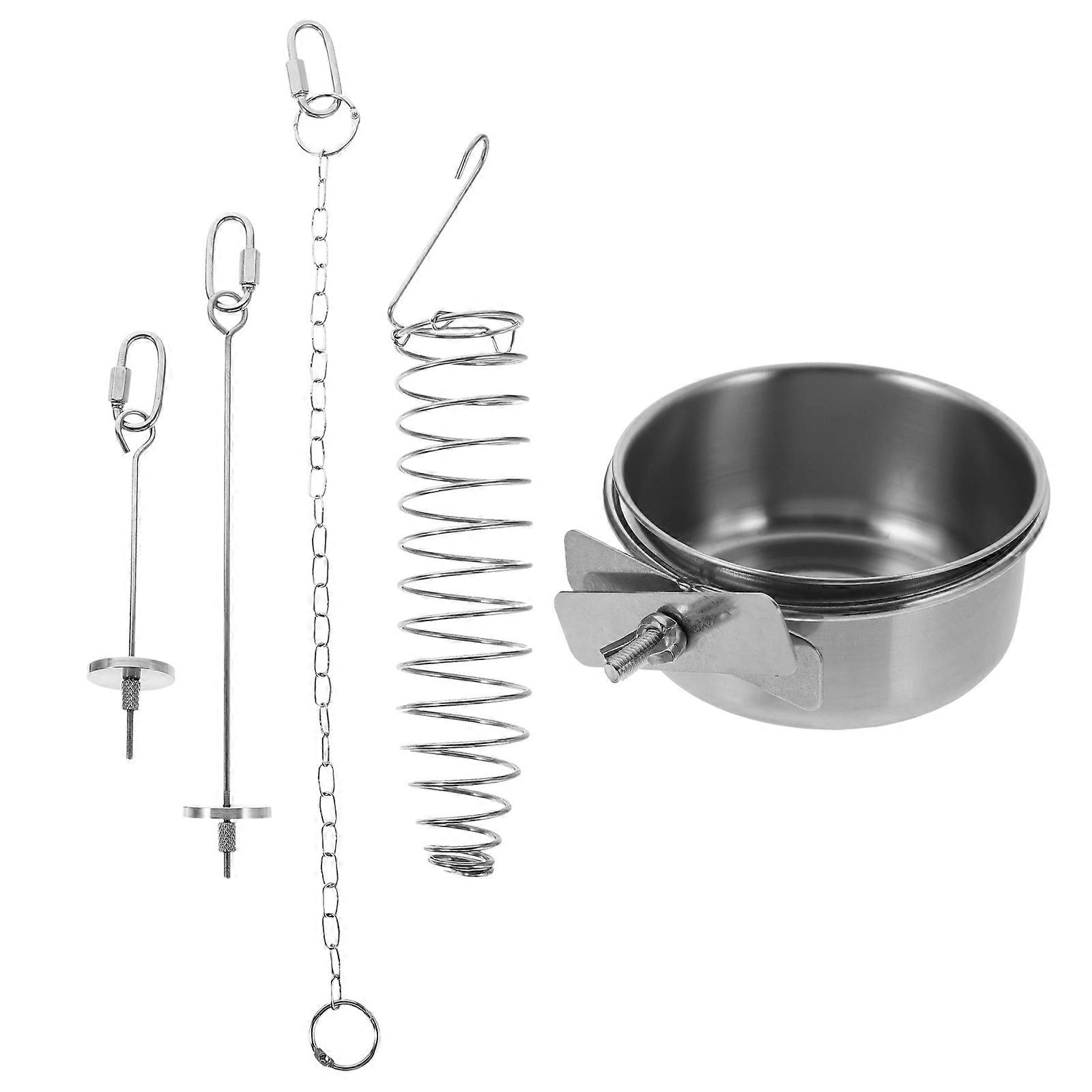 Pet Parrot Food Holder Bird Treat Skewers Parrot Fruit Vegetable Holders Fork Shape Silver 10x48cm Hanging 5Pcs