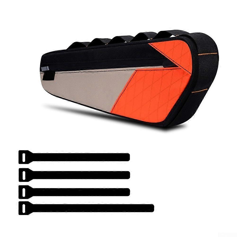 bag for bicycle frame, adjustable and compact, for bike adventures (Orange)