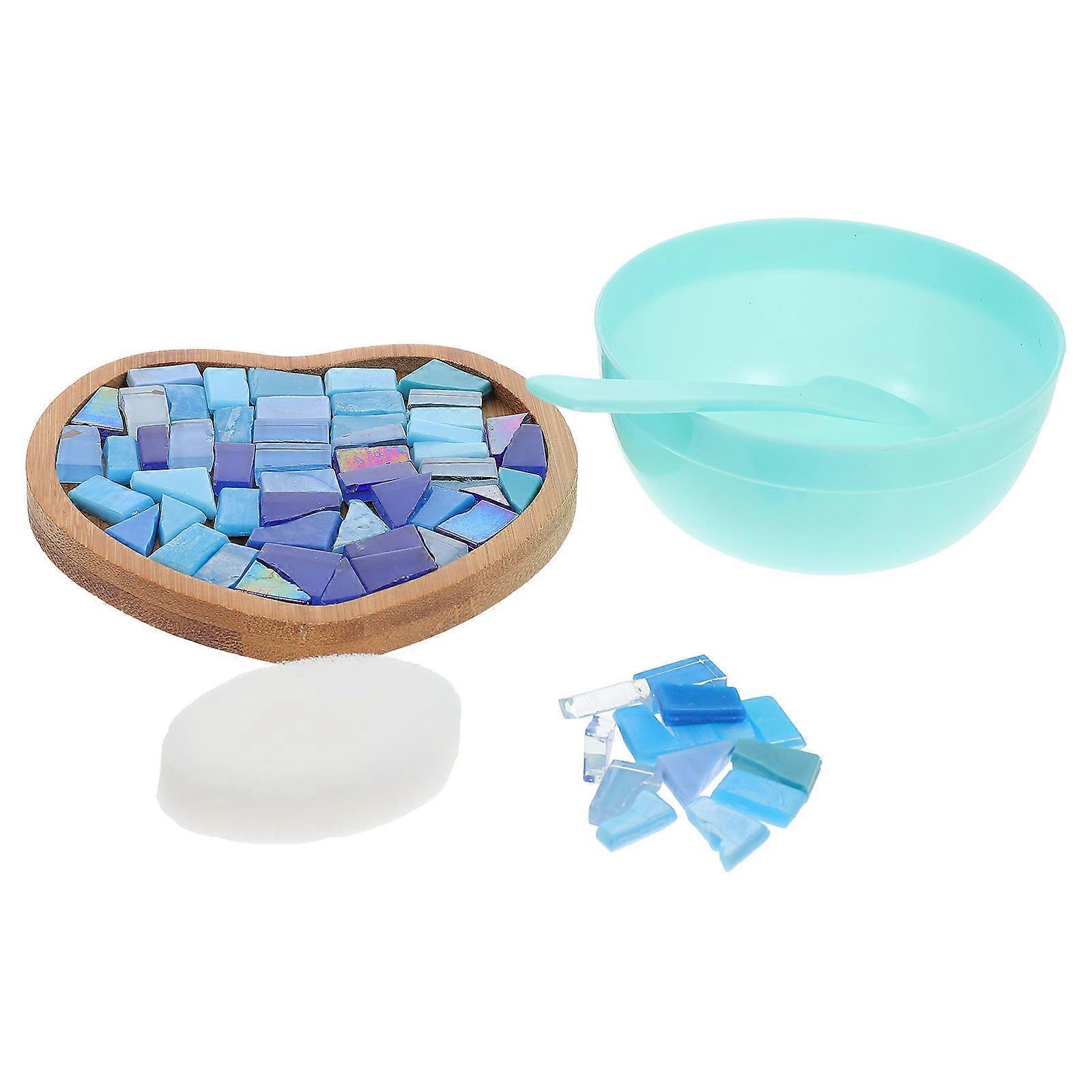 Dining Table Decor Cup Mat Heat Resistant Scratch Resistant Heart-Shaped Mosaic Style 1Set