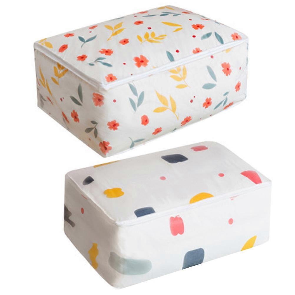 Blanket Storage Bag Foldable Quilt Container Tear-Resistant Assorted Color 2Pcs