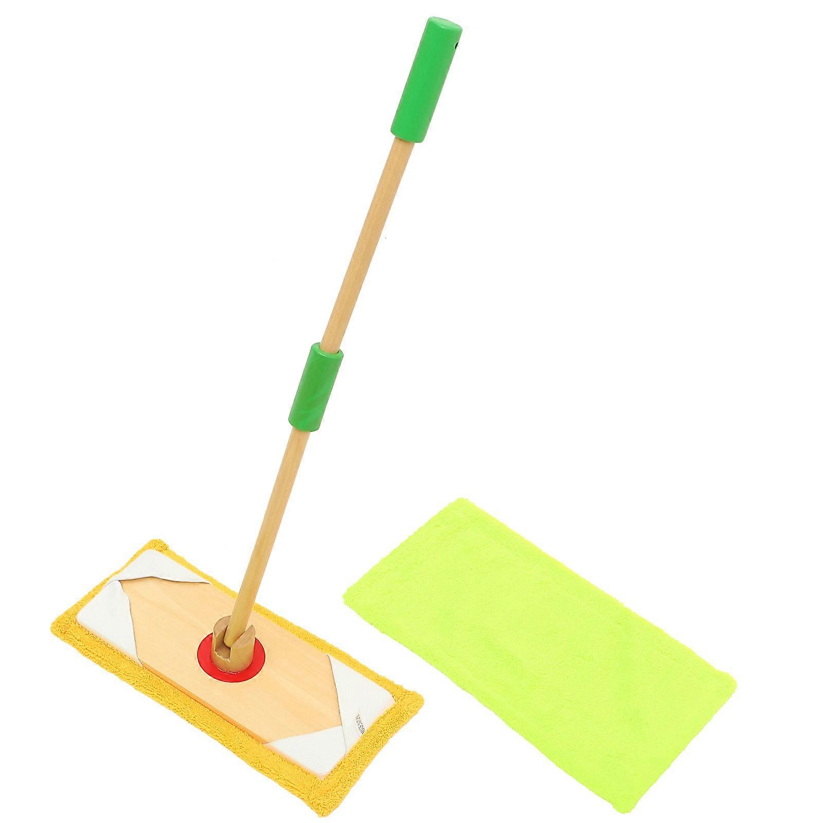 Childrens Cleaning Mop Toy Assorted Color Detachable Rag Indoor And 1Set