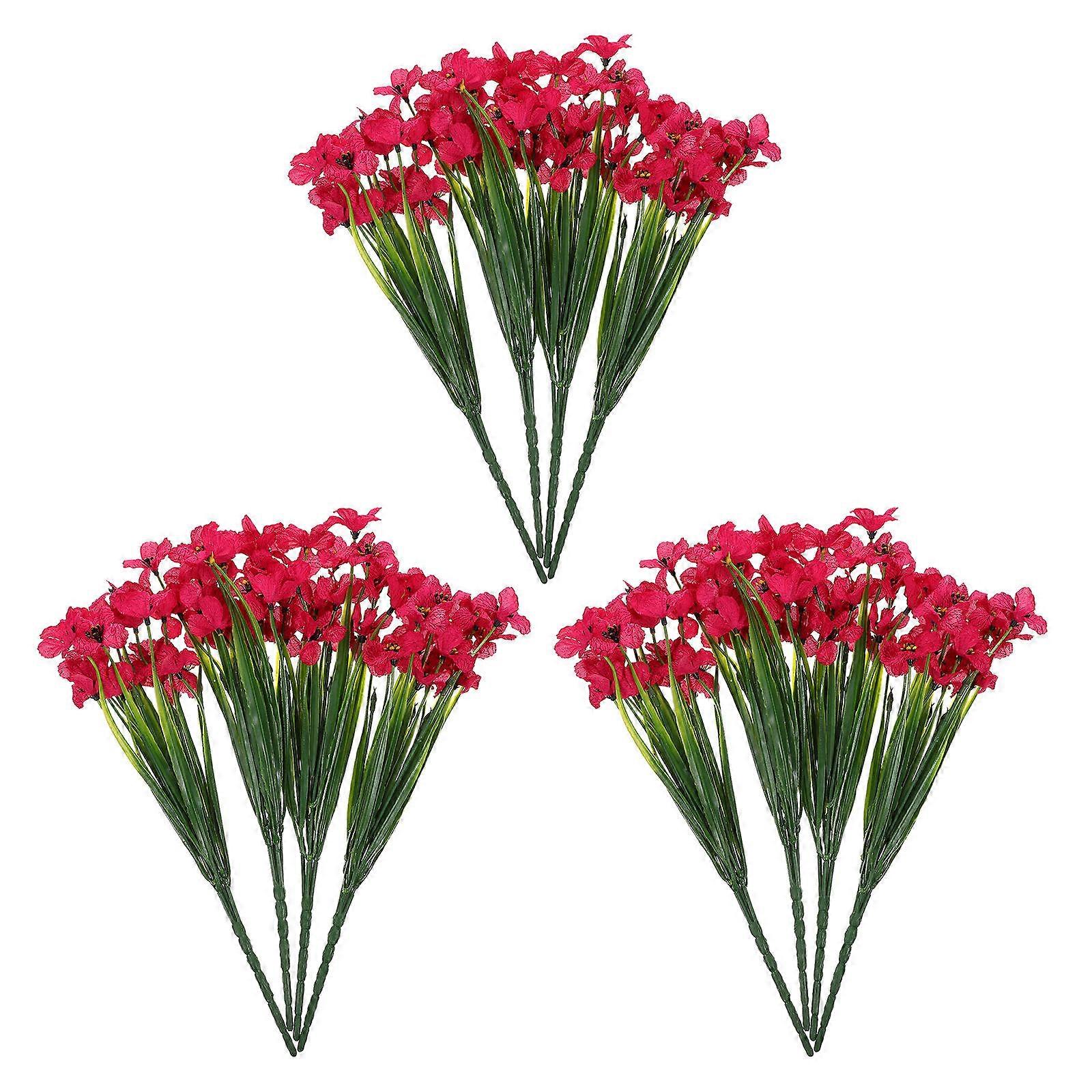 12PCS Faux Violet Simulated Plants for DIY Decor, Artificial Flowers for Wedding Photography Props, Plant Arrangements & Flexible Decoration