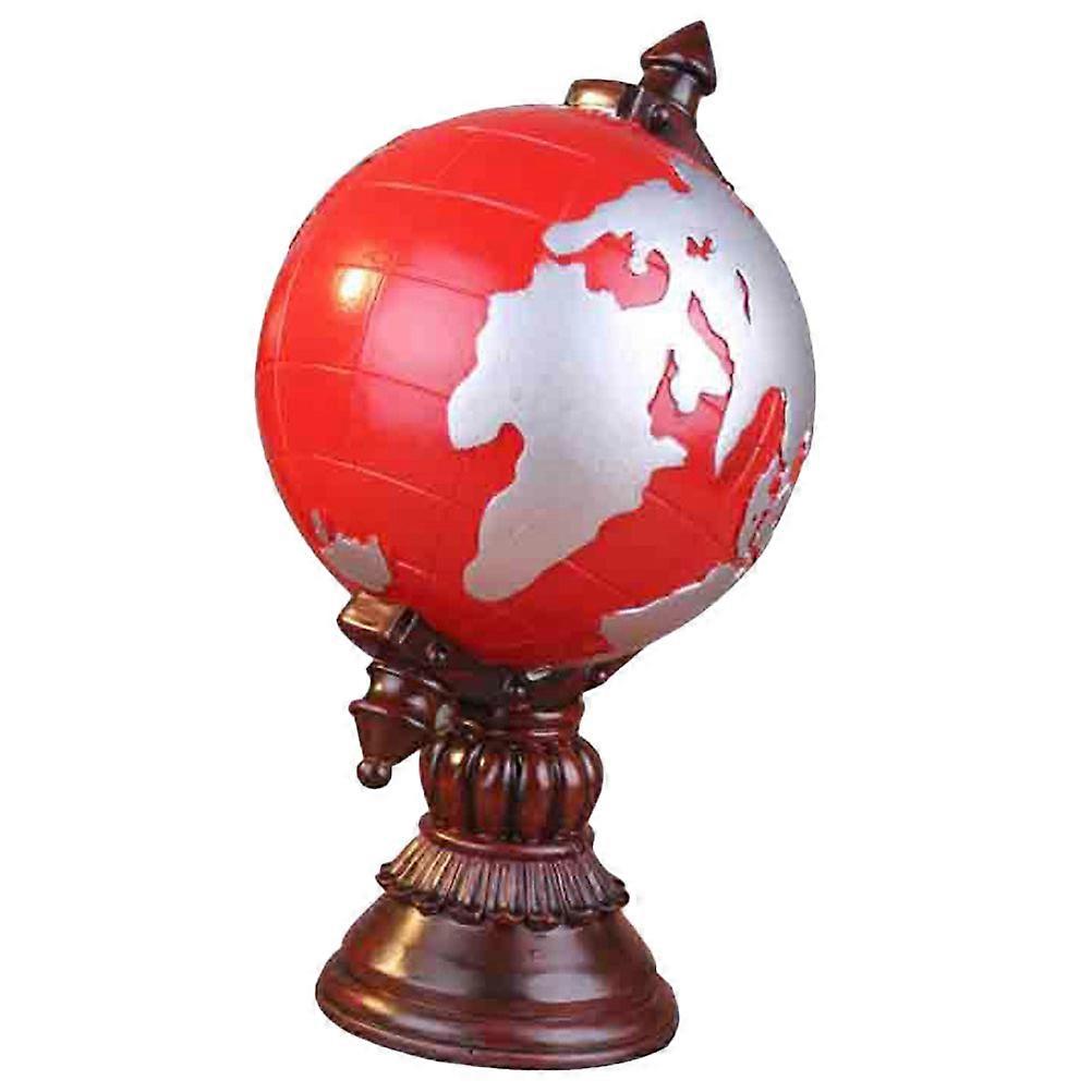 Tellurian Saving Pot Resin Globe Model Retro Decoration Office Decoration Resin 23x13x13cm 1Pcs