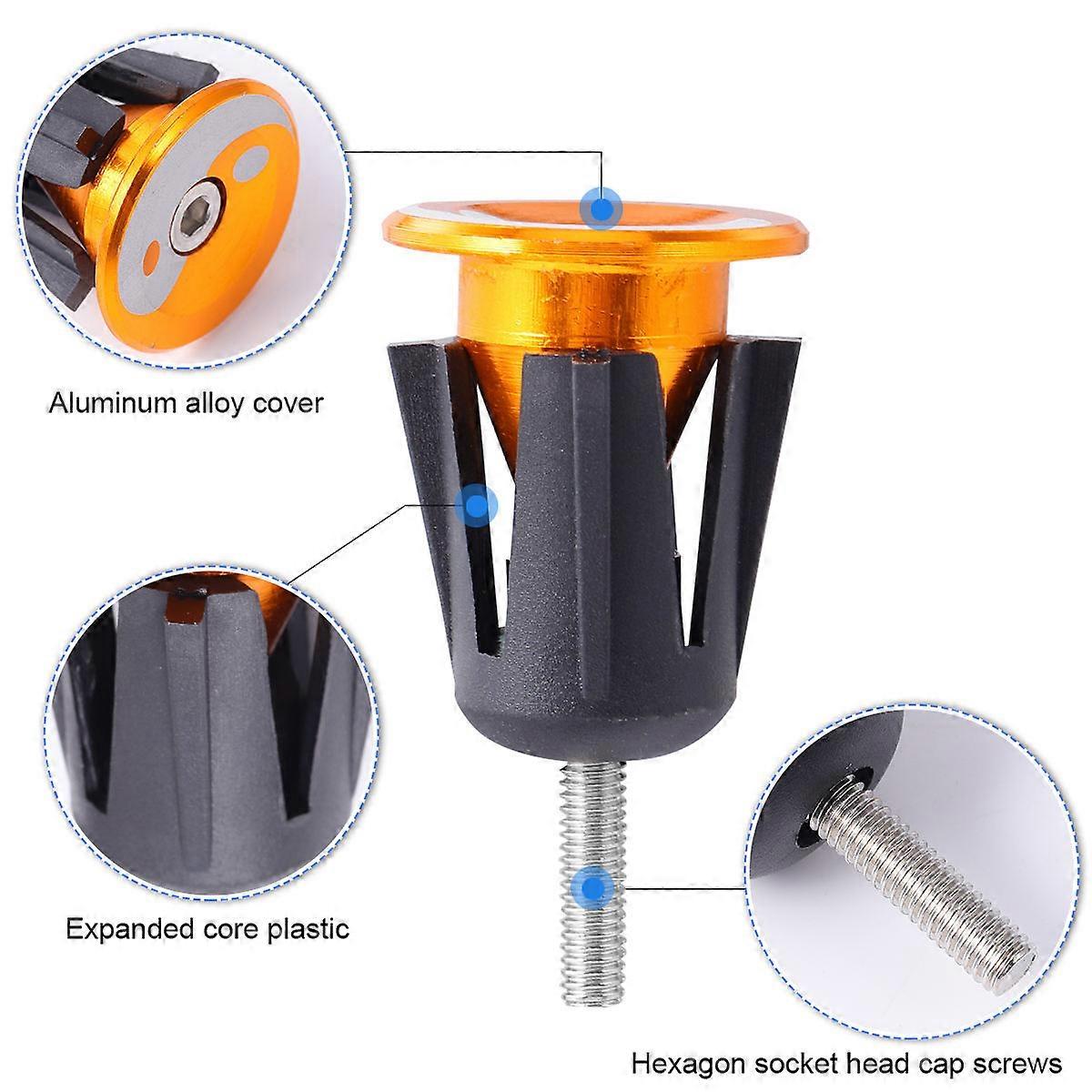 Cycling Handlebar Plug Handlebar Grips Part Cyclists Installation 4x2.5cm Golden 1 Set