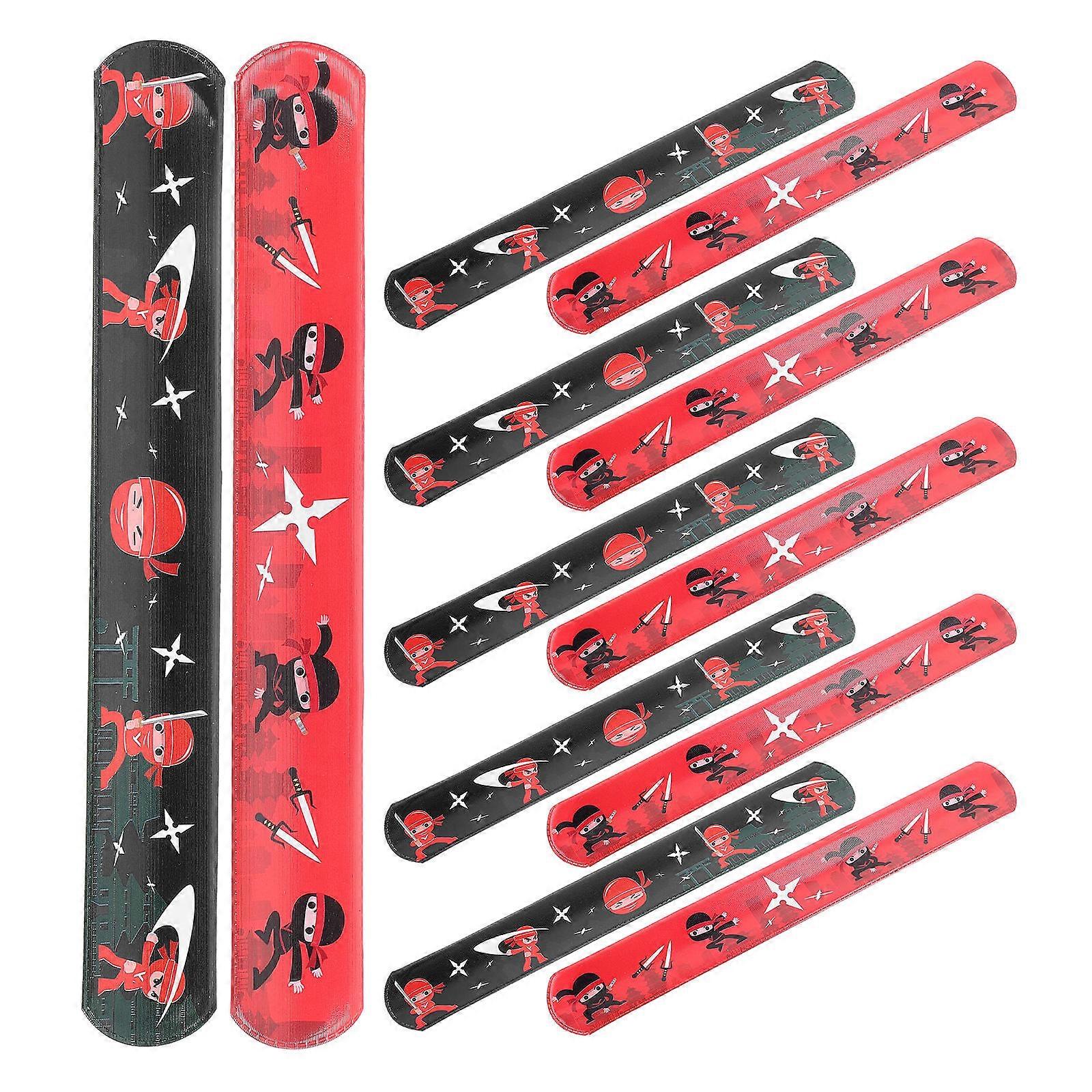 Here's a polished and engaging product description based on the title you provided:
**12pcs Ninja Slap Bracelets – Party Favors, Snap Wrist Bands