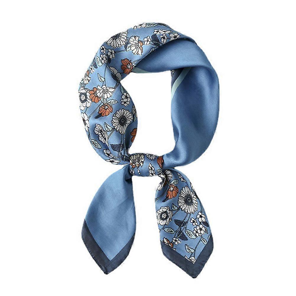 Elegant Floral Satin Scarf for Women – Stylish Square Design, Versatile Accessory for Weddings, Dates, and Travel