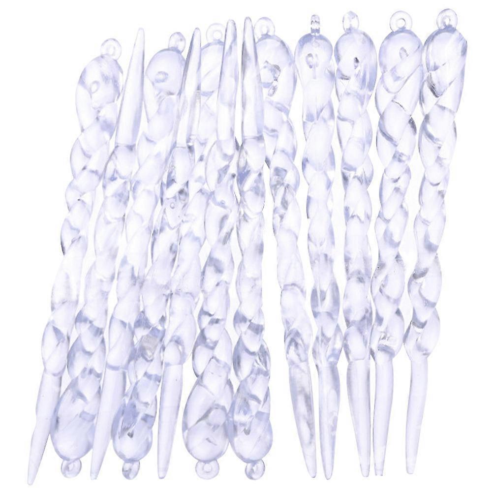 Transparent Tree Icicles Acrylic Christmas Icicles For Business Owners Transparent 13.00X1.00X1.00CM 24Pcs