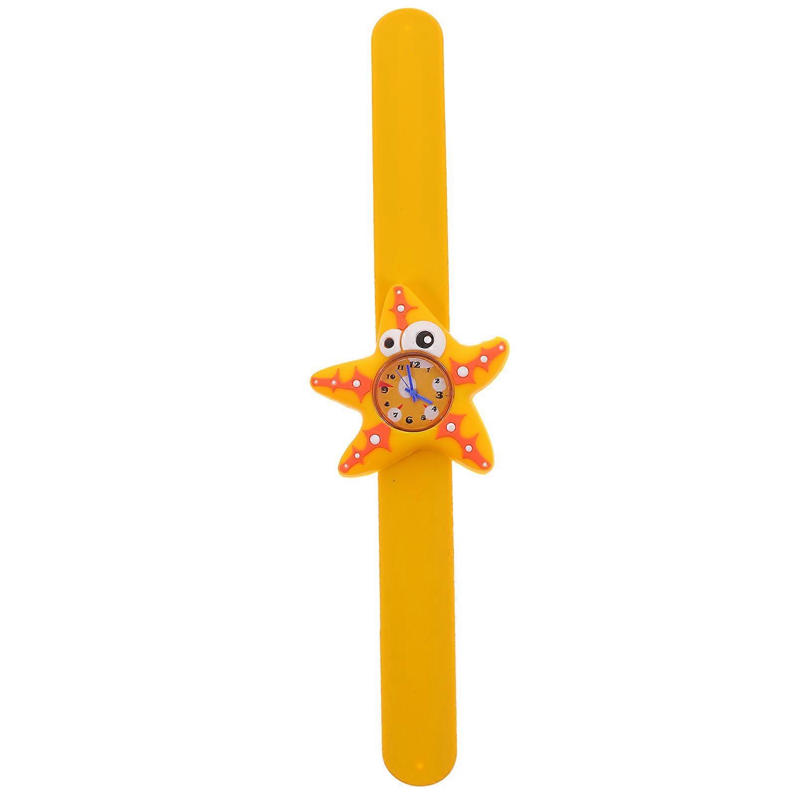 Funny Slap Watch for Kids Cartoon Quartz Time Telling Wearable Toy for Students Orange 22.00X2.30X1.00CM 1Pack