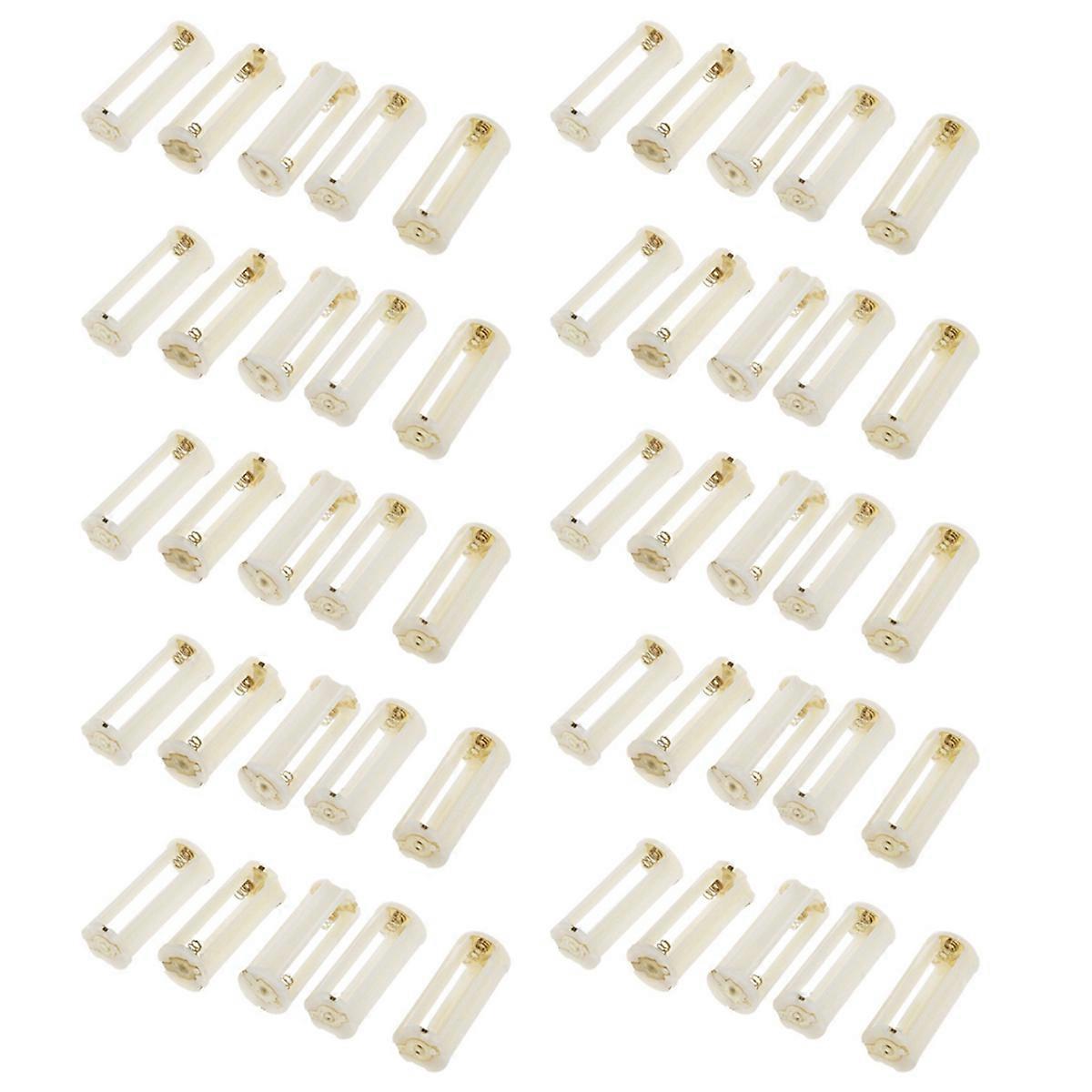 5Pcs Round 3x 1.5V AAA Battery Holder Case Box Container White