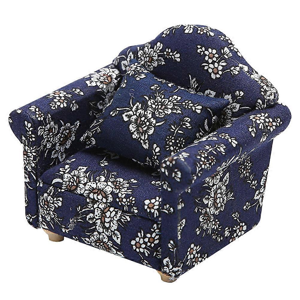 Miniature Indoor Furniture Models Realistic Mini Sofa Chair 3.22x2.52x2.83inch 2Pcs