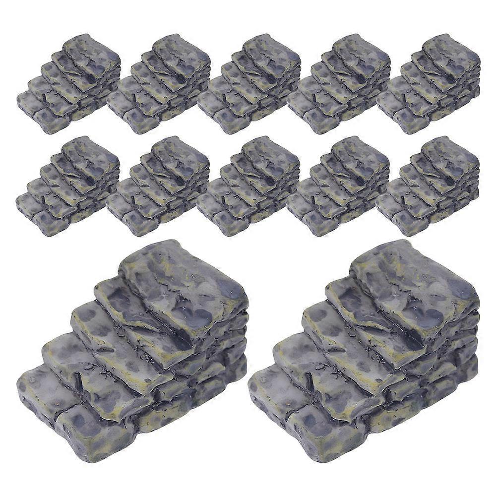 Garden Stepping Stones Miniature Stone Steps For Office Decor Grey 12Pcs