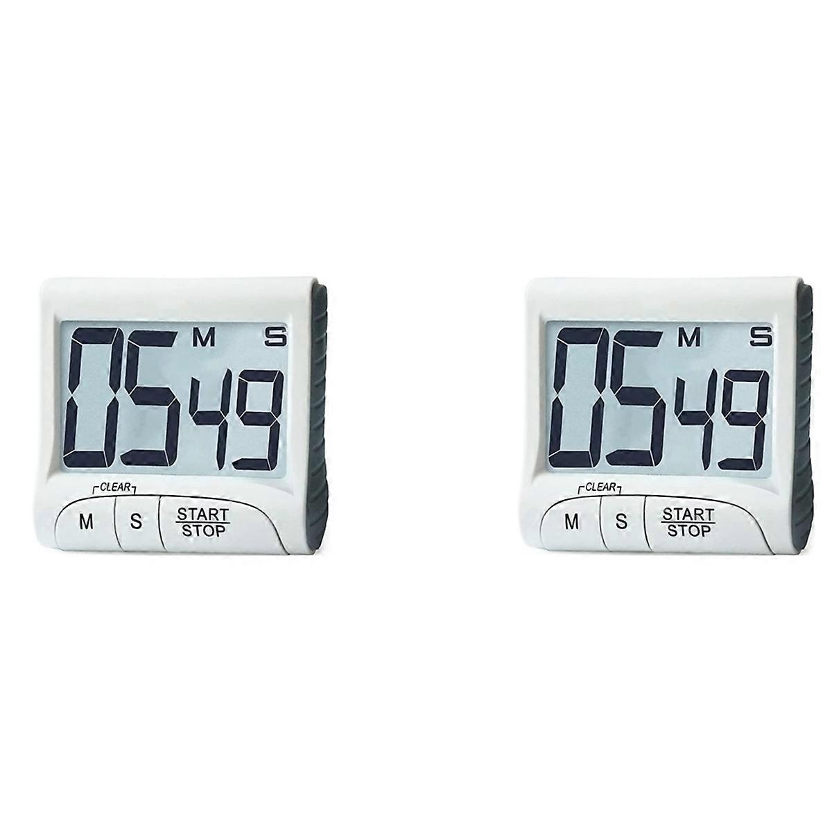 2X Digital Kitchen Timer&Stopwatch,Bold Digits, Simple Operation, Loud Alarm,Magnetic Kickstand for