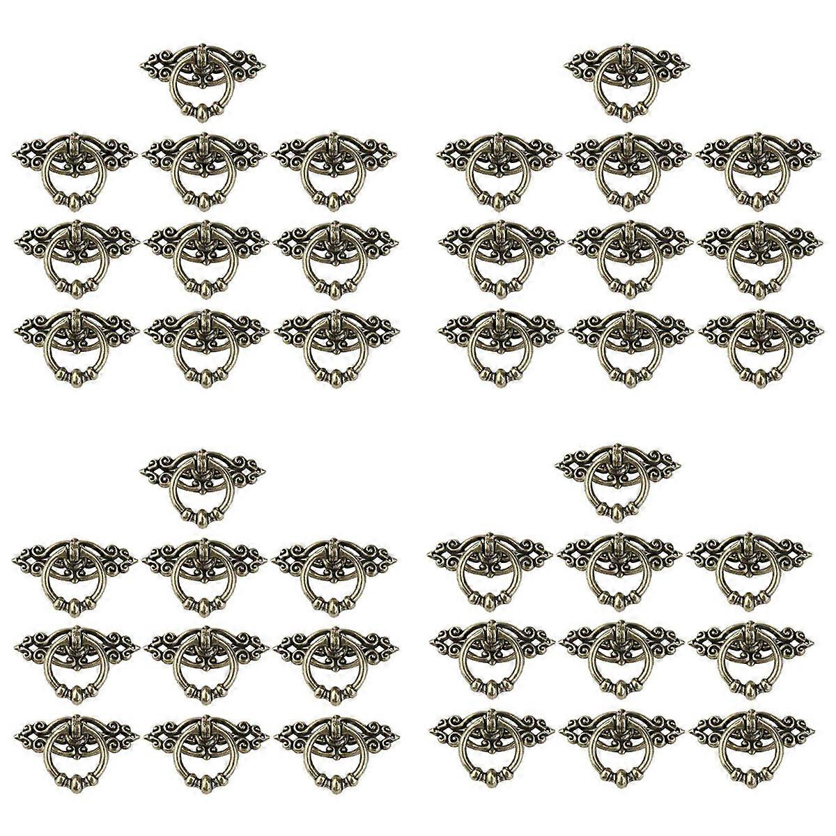 10st Köksskåp Byrå Dörr Låda Ring Pull (Antik Mässing)