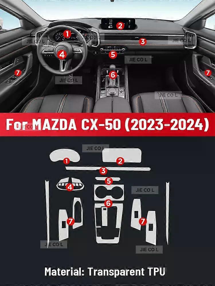 Anti-scratch Car Interior Center Console Media Dashboard Navigation TPU Protector Film For MAZDA CX-50 2023 2024 CX50 Sticker