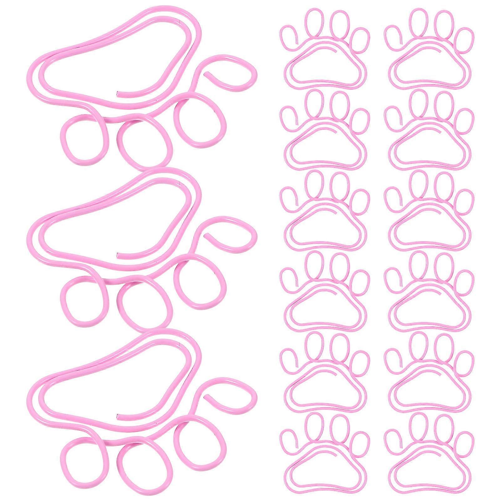Paper Clips Small Creative Paper Clip Office Work Pink Metal Page Marking 20Pcs