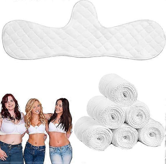 6Pcs Under Bra Sweat Liners, Cotton Bra Liners for Sweat, Absorb Underboob Sweat Effectively, Under Breast Sweat Pads, Comfortable & Reusable for All-