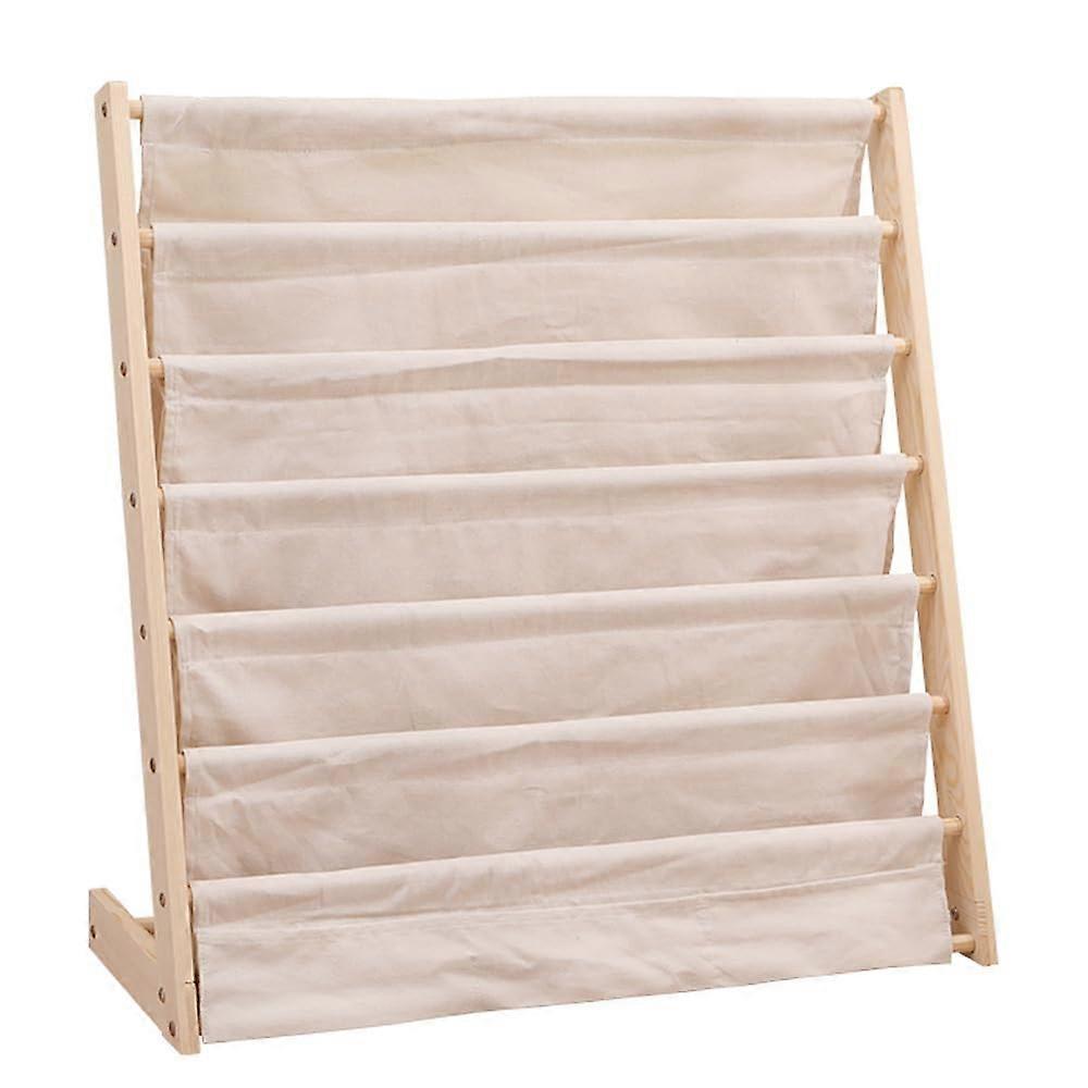 Children's Bookcase Multi-Layer Movable Storage Shelf Nursery Book Box for Picture Books Bedroom Organization 3 Tier Wooden Design