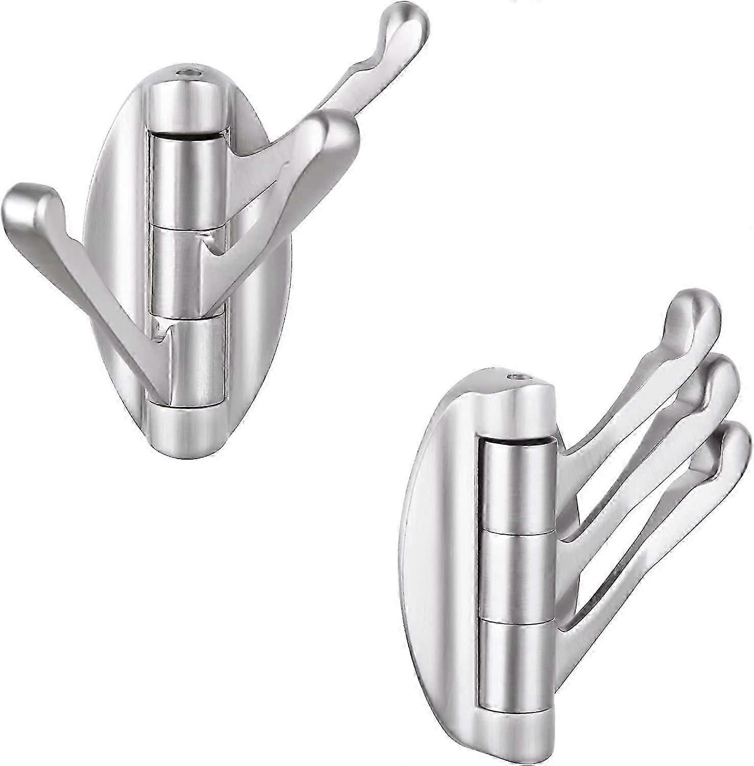 2-Pack Foldable Swivel Coat Hooks - Space-Saving UK Home Solution