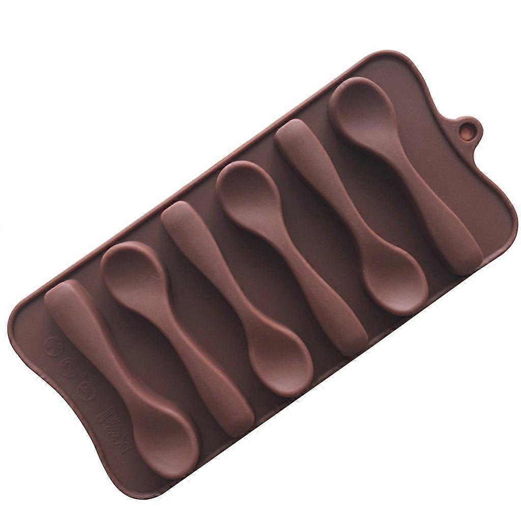 6 Cavity Spoon Silicone Chocolate Cake Pudding Jelly Mold DIY Baking Tools
