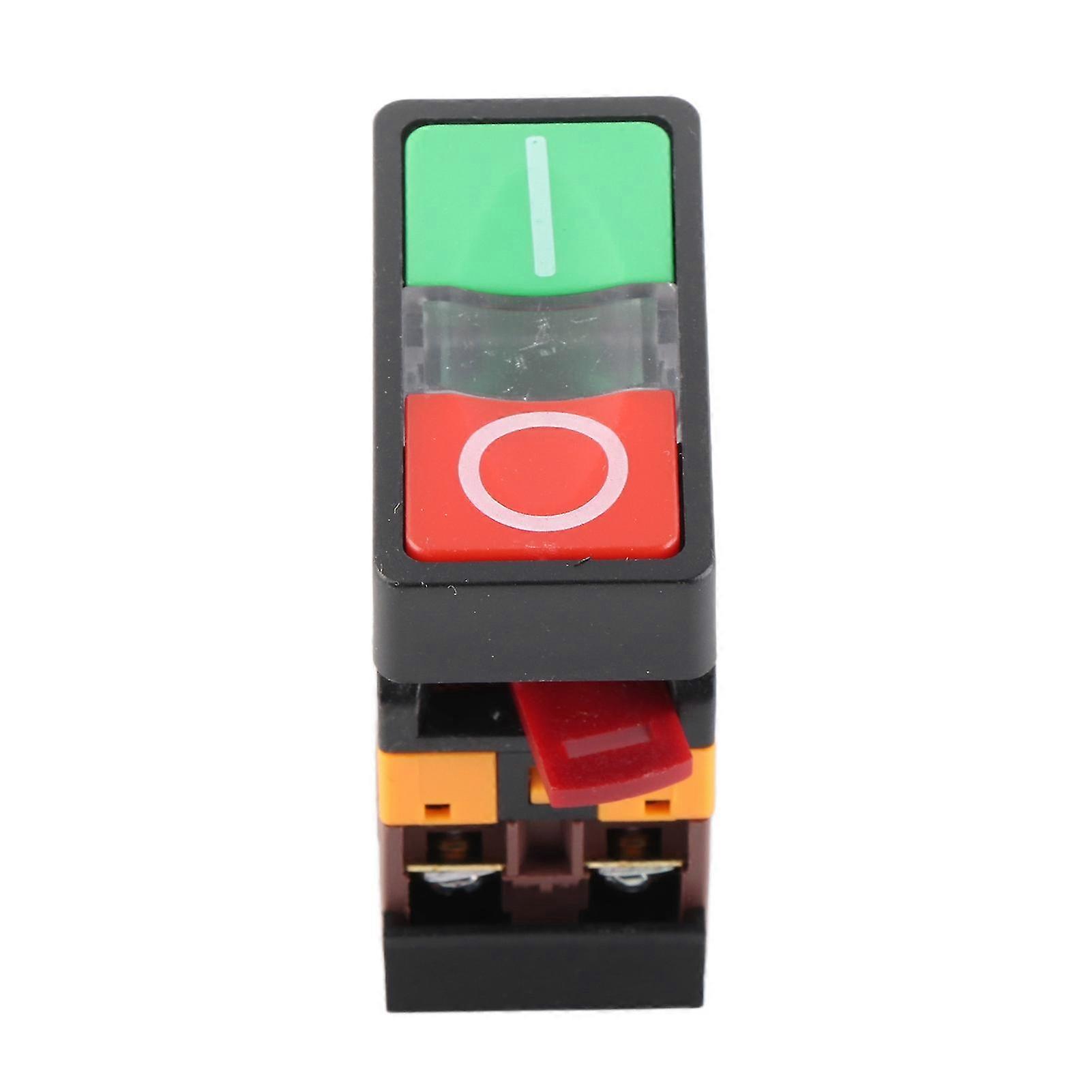 Interrupteur à double bouton-poussoir avec lumière LED NoNC On, bouton momentané d’arrêt (24VDC)